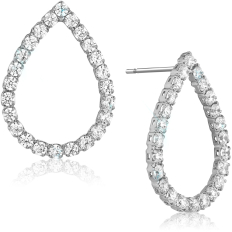 Pave Teardrop Studs