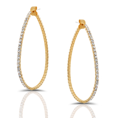 Pave Teardrop Hoops