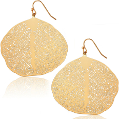 Round Filigree Leaf Earrings