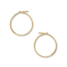 Round Hoop Earrings - 18K Gold Plated - 0.5 inch