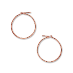 Round Hoop Earrings - 18K Rose Gold Plated - 0.5 inch