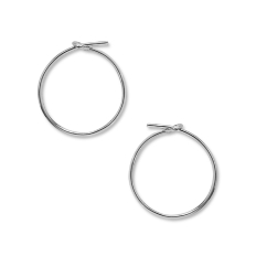 Round Hoop Earrings - 925 Silver Plated - 0.5 inch