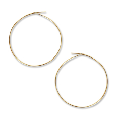Round Hoop Earrings - 18K Gold Plated - 1.5 inch
