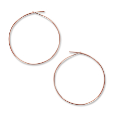 Round Hoop Earrings - 18K Rose Gold Plated - 1.5 inch