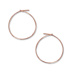 Round Hoop Earrings - 18K Rose Gold Plated - 1 inch