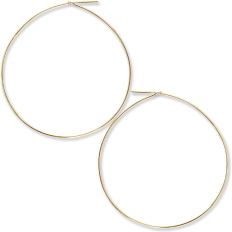 Round Hoop Earrings - 18K Gold Plated - 2.5 inch