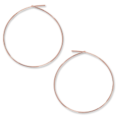 Round Hoop Earrings - 18K Rose Gold Plated - 2 inch
