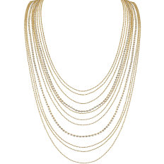 Short Diamond Waterfall Necklace - Gold Tone