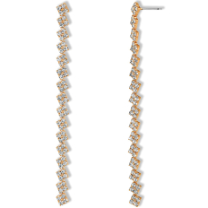 Waterfall CZ Duster Dangle Earring - Gold - 3.5" inch