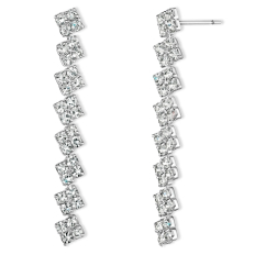 Waterfall CZ Duster Dangle Earring - Silver - 1.6 inch