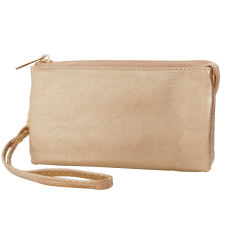 Small Wristlet - Vegan Leather - Gold