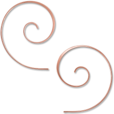 Spiral Pull-Through Hoop Earrings - Rose Gold Plated