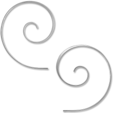 Spiral Pull-Through Hoop Earrings - Silver Plated