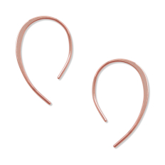 Upside Down Hoops - 18K Rose Gold-Plated - 1"