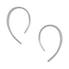 Upside Down Hoops - 925 Silver Plated - 1"