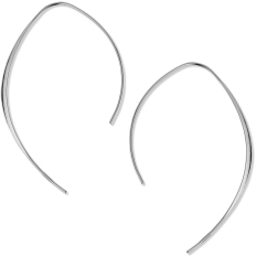 Upside Down Hoops - 925 Silver Plated - 2.25"