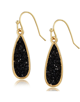 Druzy Petal Drop Dangles