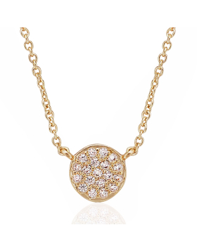 Pave Disc Necklace