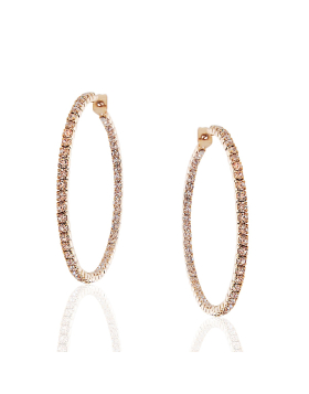 Pave Round Hoops