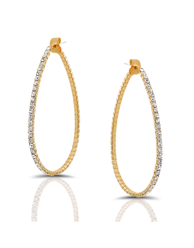 Pave Teardrop Hoops