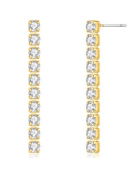 Single Row CZ Dangle Studs